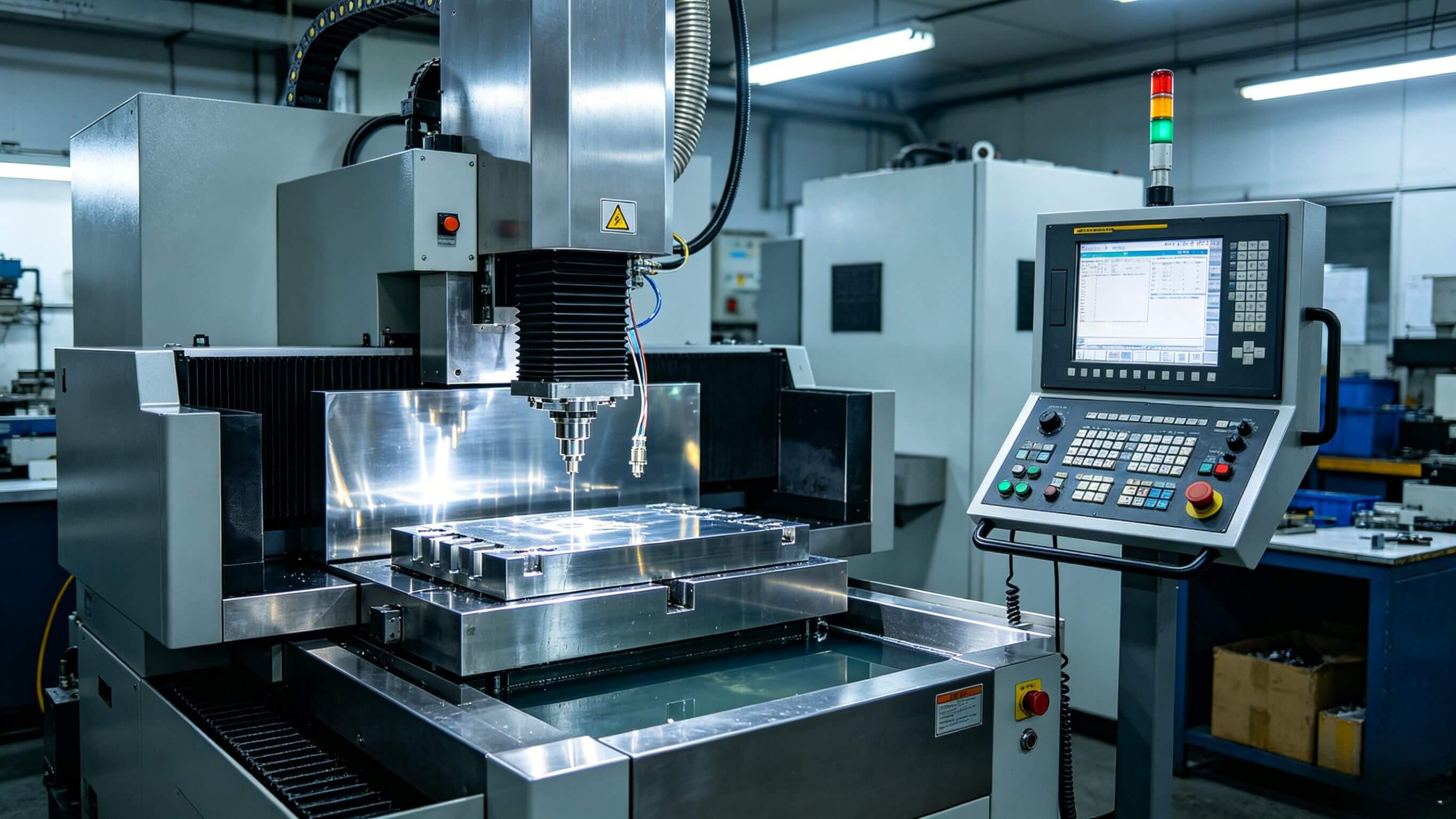 Close-Up-View-of-WEDM-and-Mirror-Finish-EDM-Machining-Equipment Close-Up-View-of-WEDM-and-Mirror-Finish-EDM-Machining-Equipment